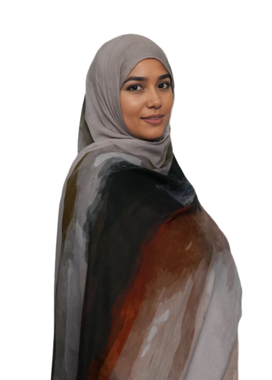 Maple whisper Printed Modal Hijab