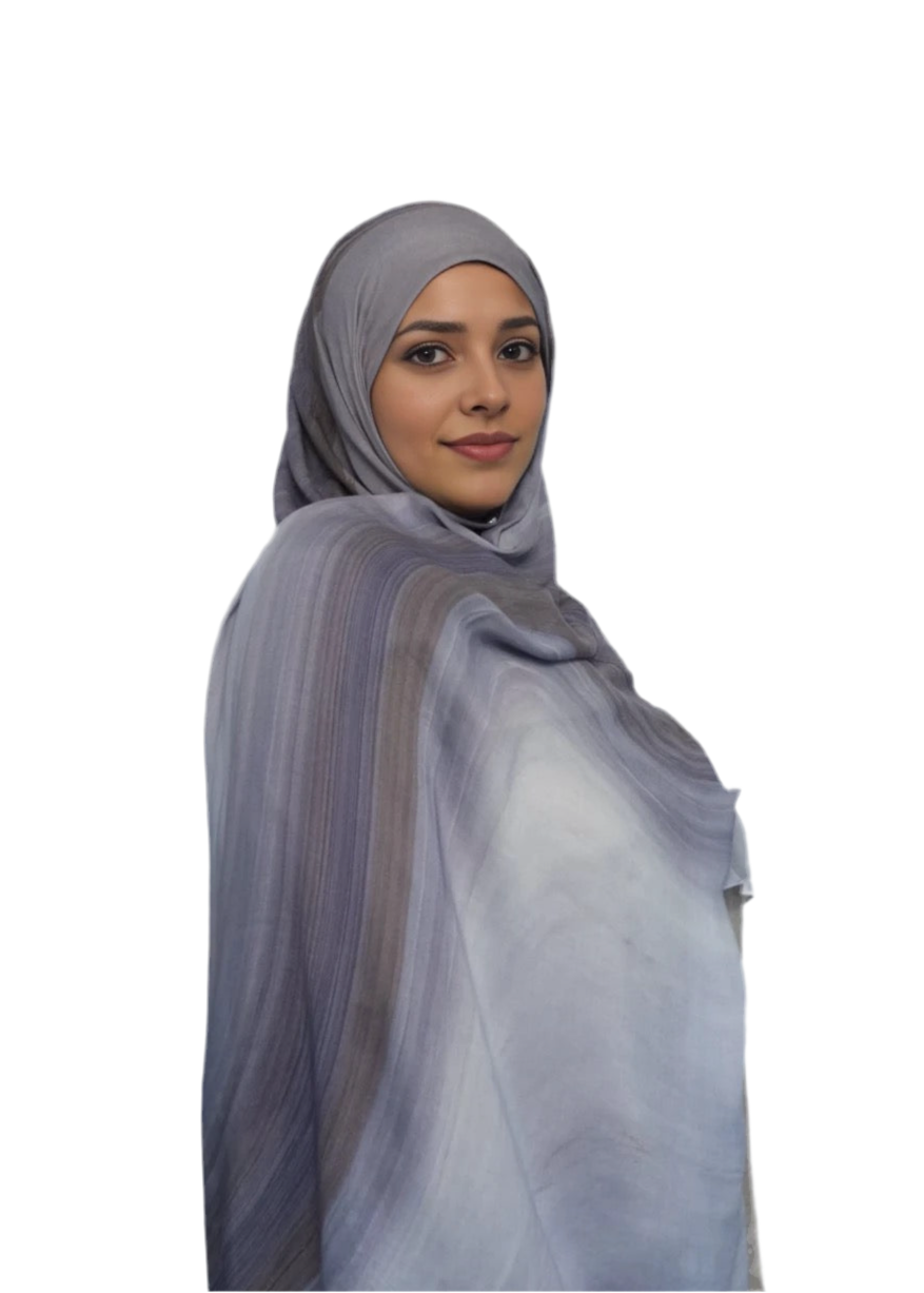 Cloudy marble Printed Modal Hijab