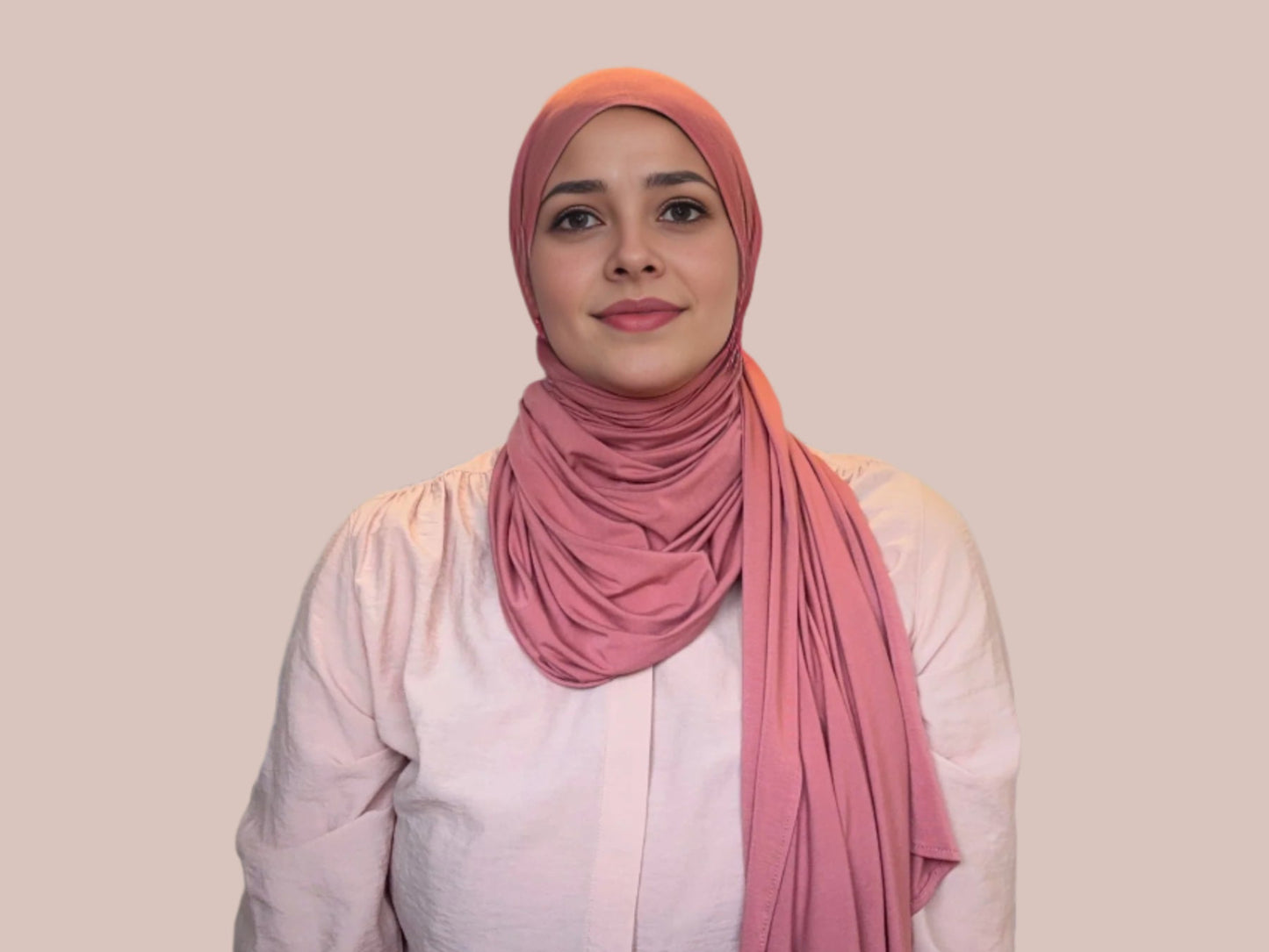 Bamboo jersey hijab peach