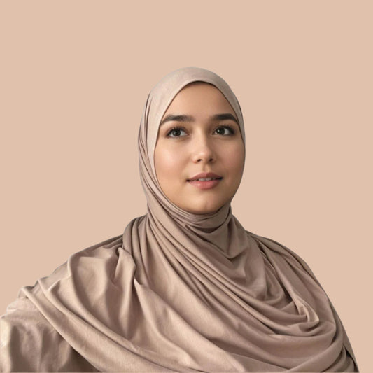 Premium Bamboo Jersey Hijab - Petal Beige