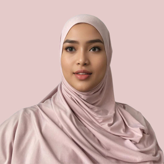 Premium Bamboo Jersey Hijab -Rosewood Blush