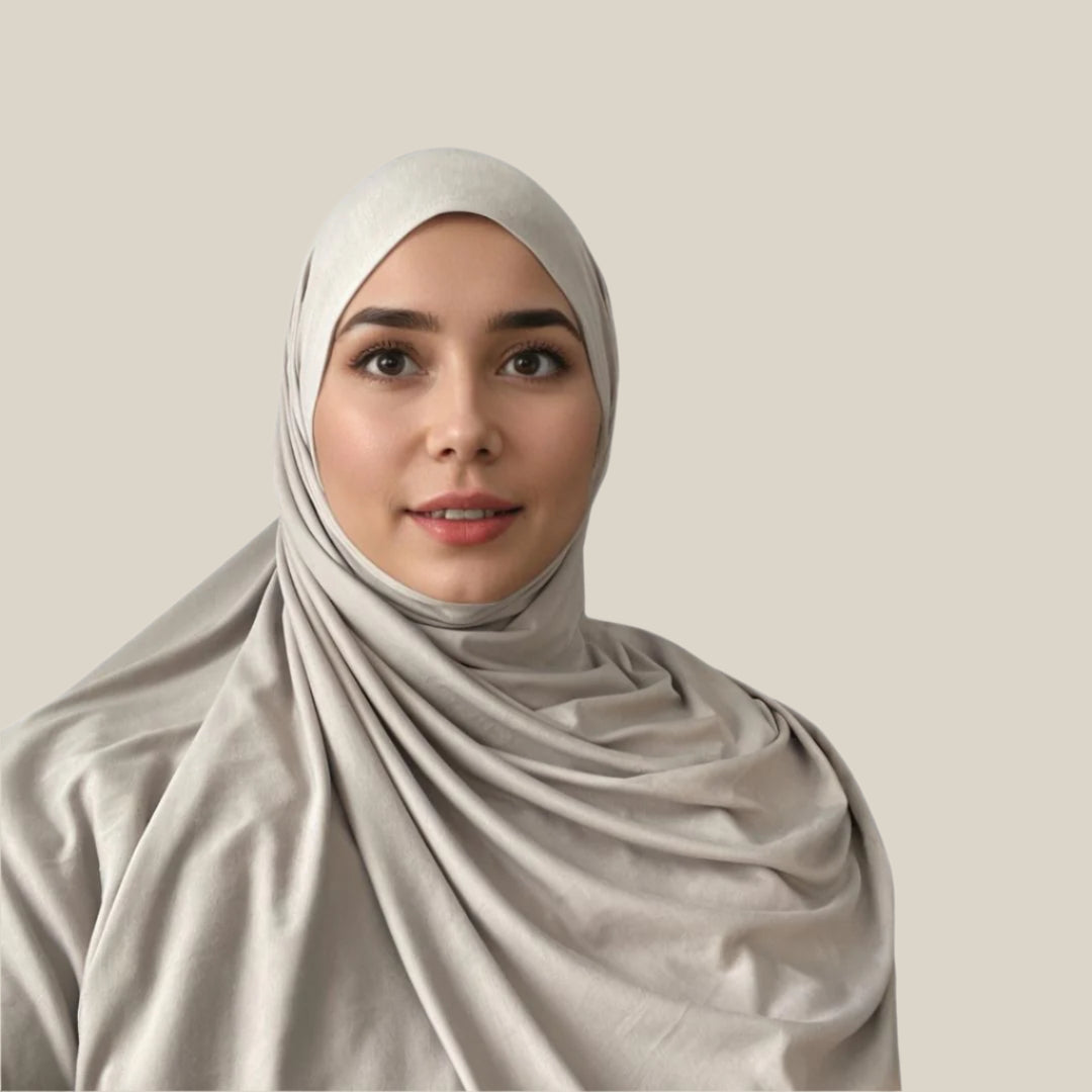 Premium Bamboo Jersey Hijab - Dove Gray