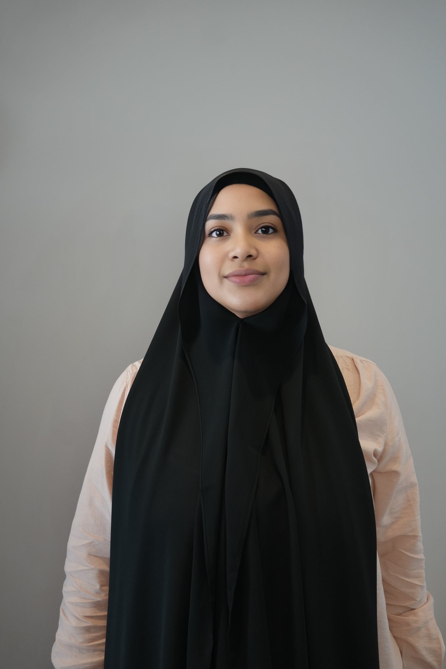 3 in 1 Instant Chiffon Black - Hijab + Under cap + Built-in Magnets