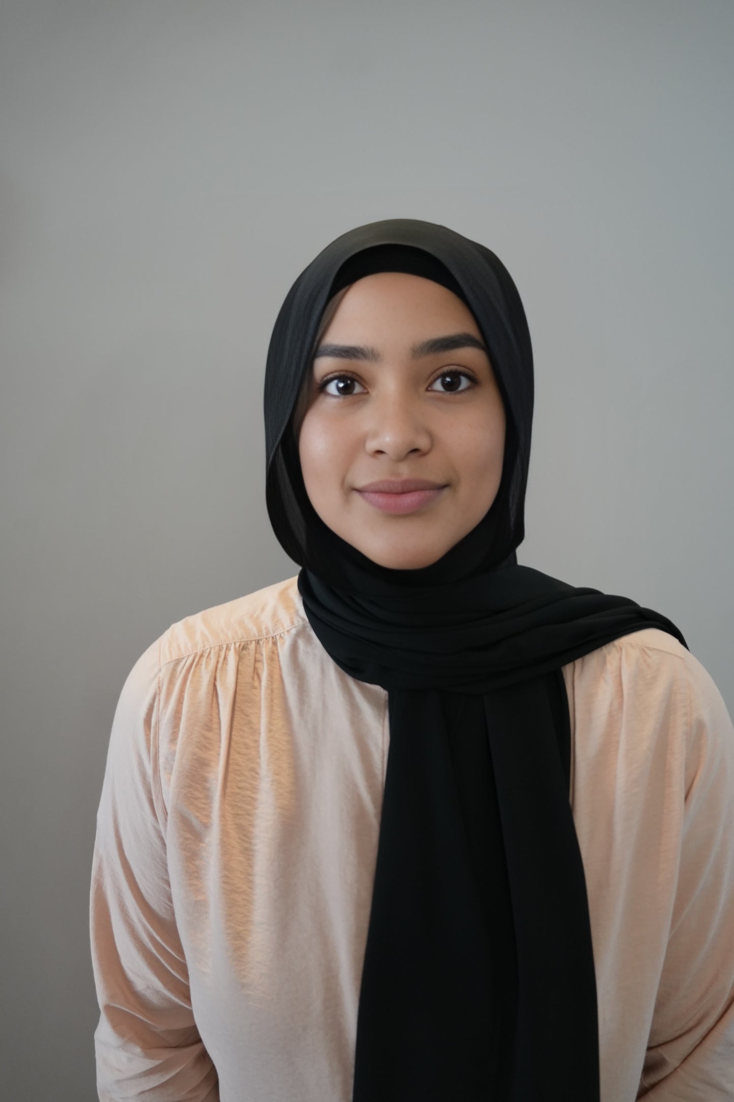 3 in 1 Instant Chiffon Black - Hijab + Under cap + Built-in Magnets