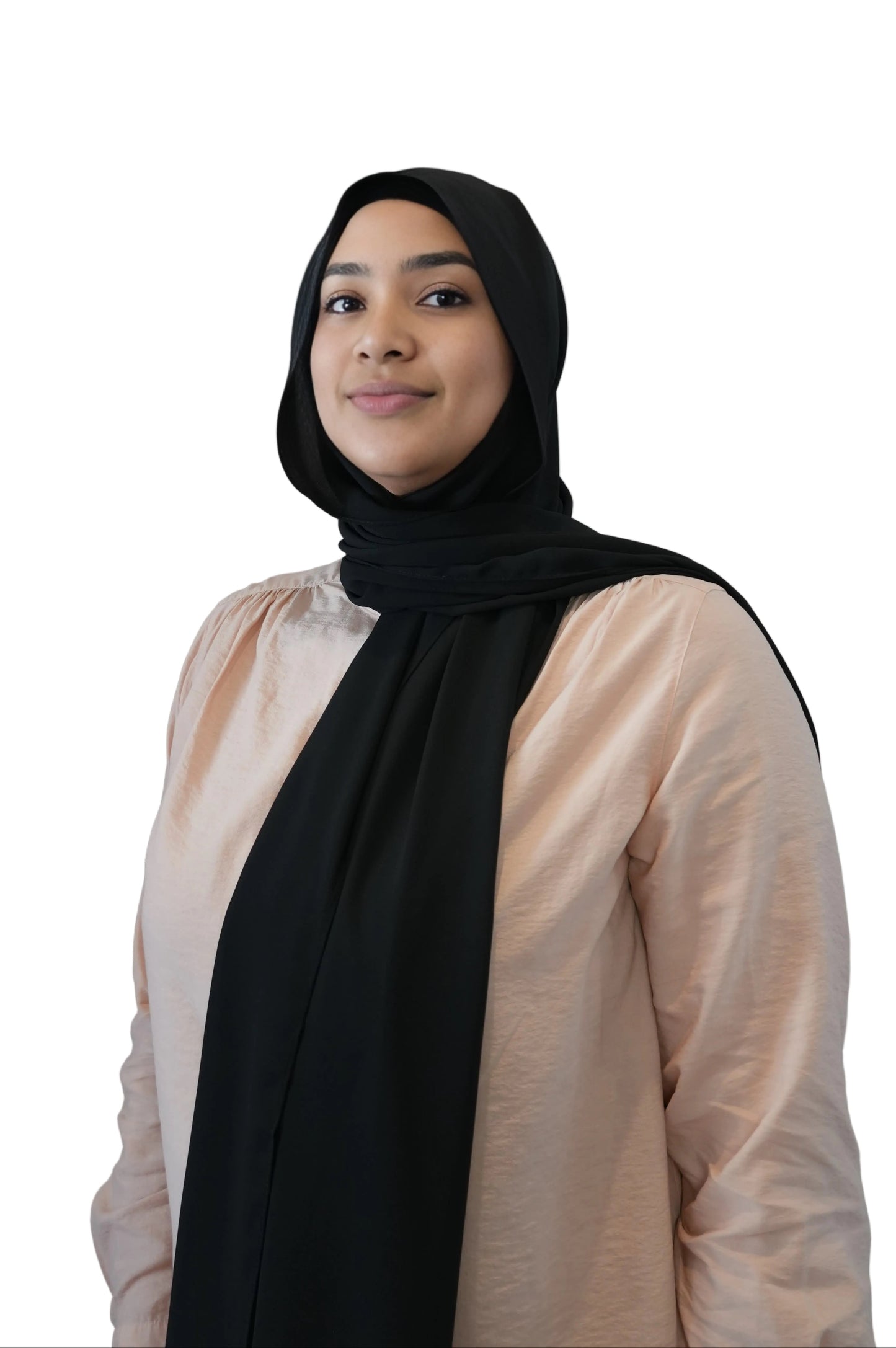 3 in 1 Instant Chiffon Black - Hijab + Under cap + Built-in Magnets