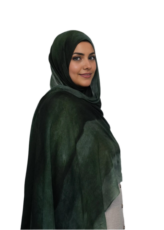 Green Mirage Printed Modal Hijab