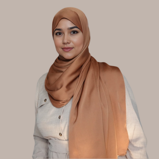 Grain Satin Hijab  - Gold