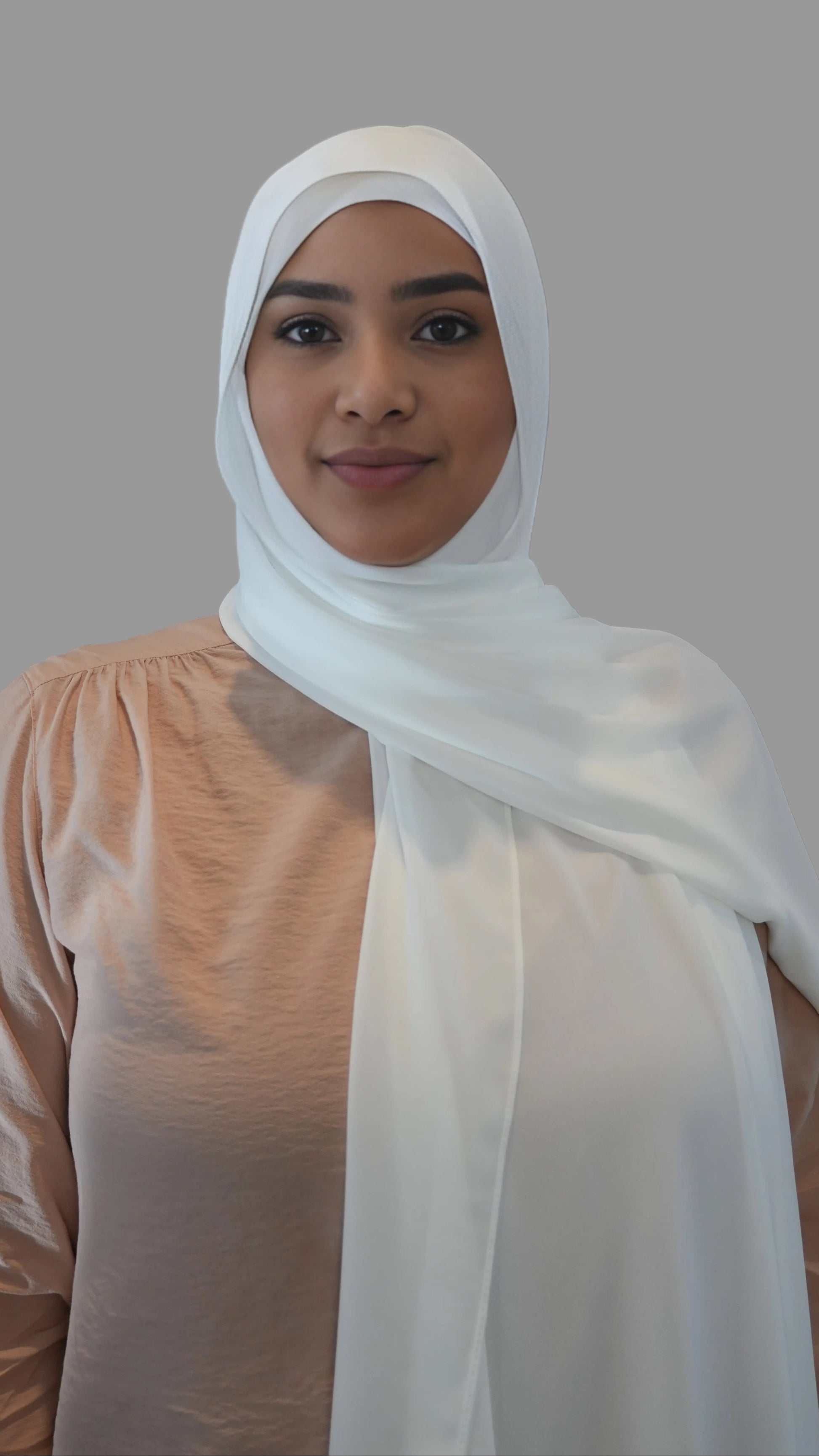 White Instant Chiffon Hijab with built in magnets for elegant, modest, and easy everyday wear Canada