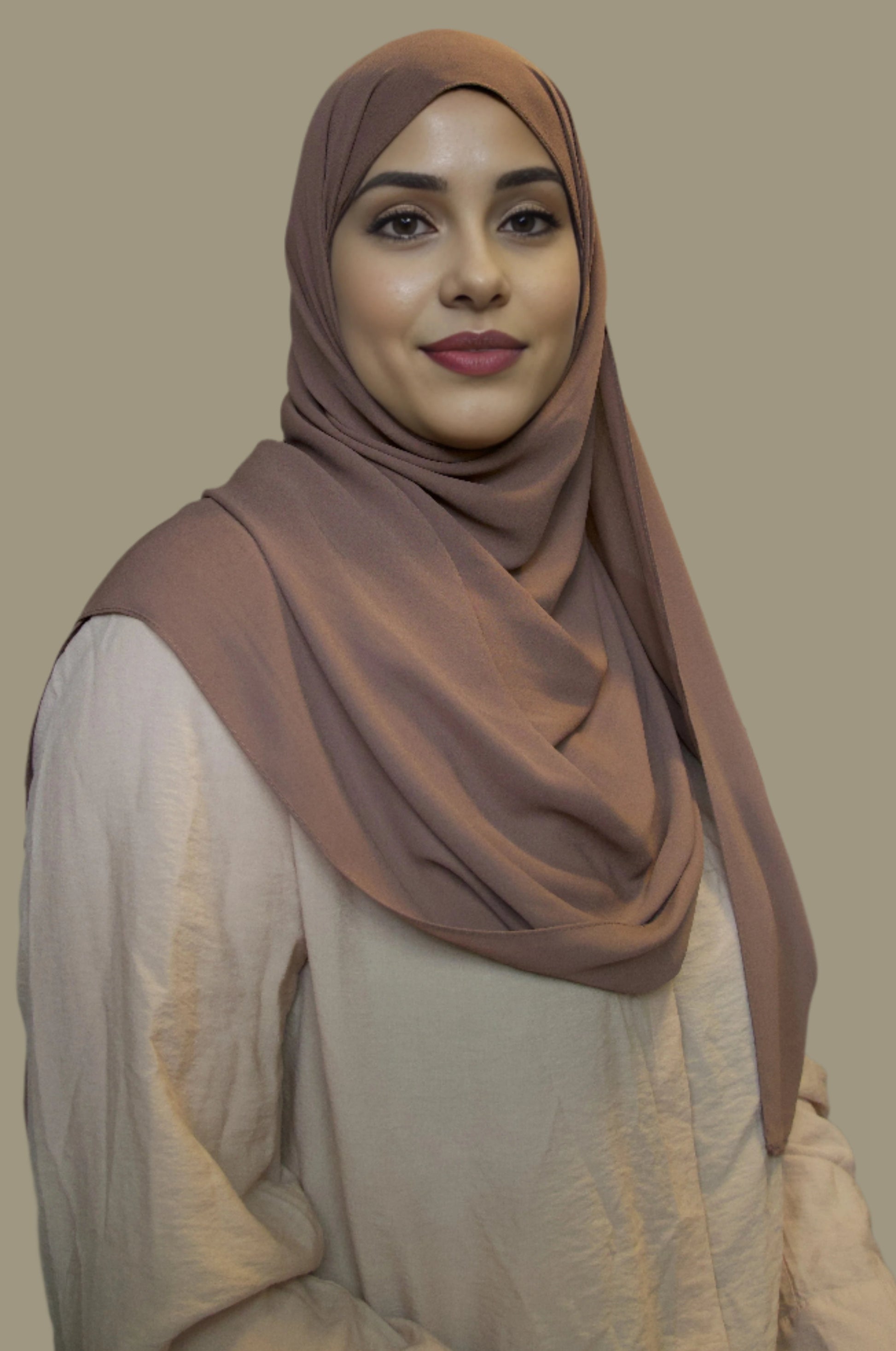 Premium non see through Chiffon Light brown