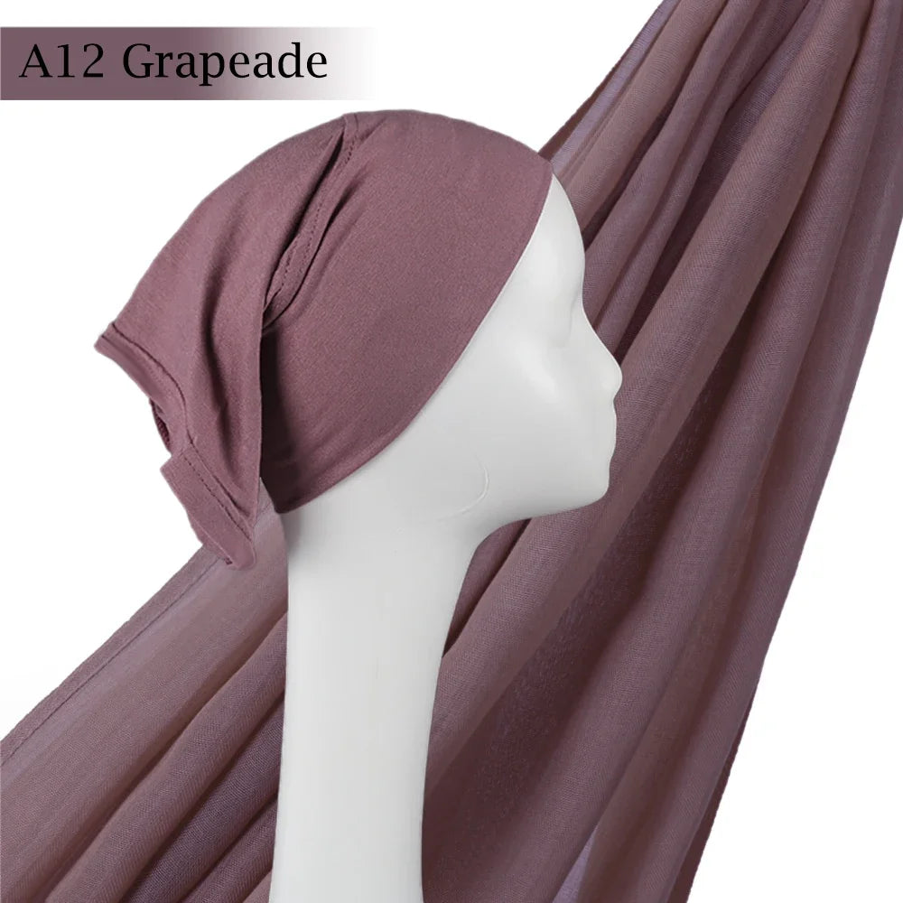 2-Piece Viscose Hijab & Jersey Cap Set