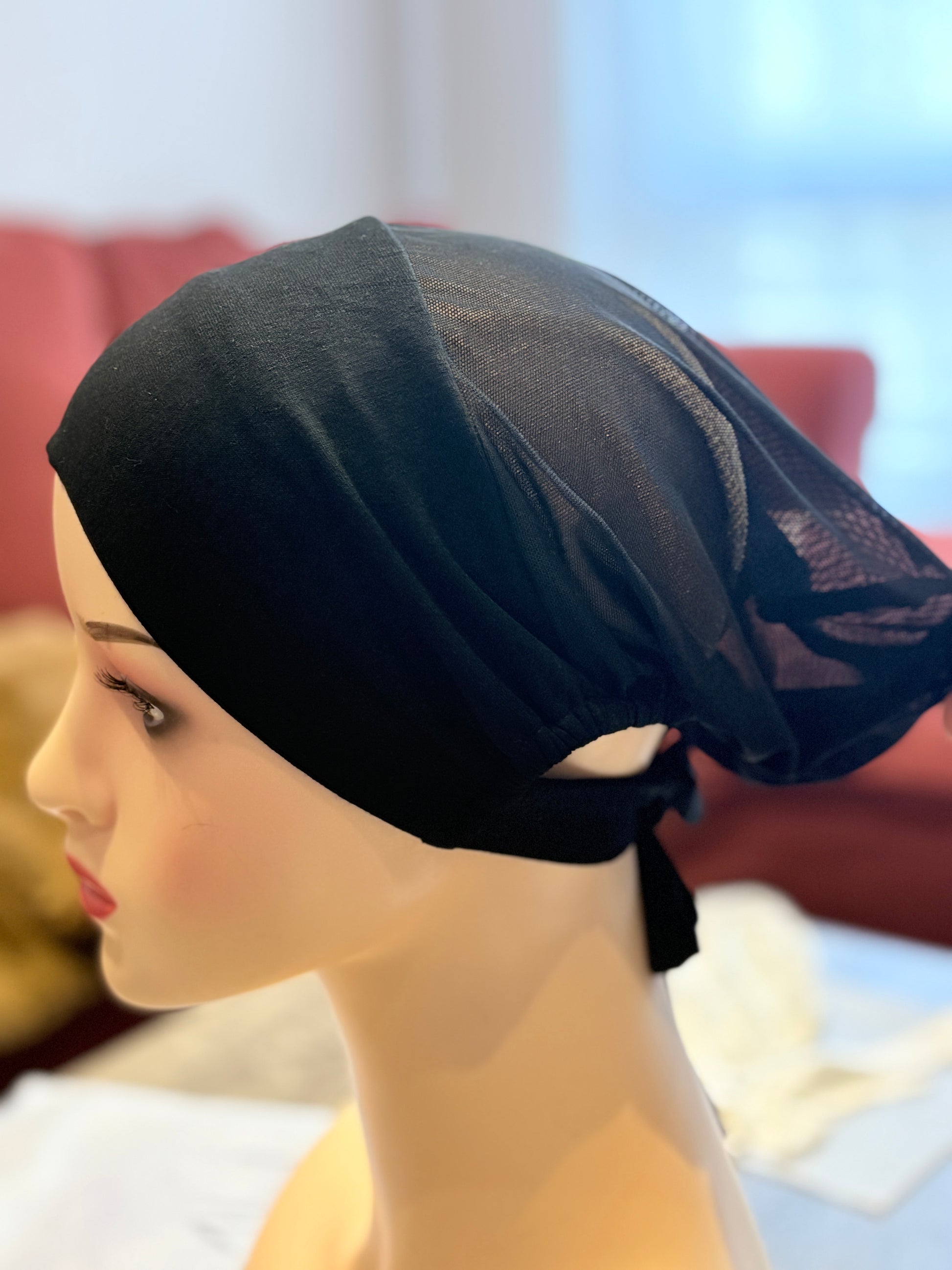 Tie back mesh undercap Black GTA Canada-1