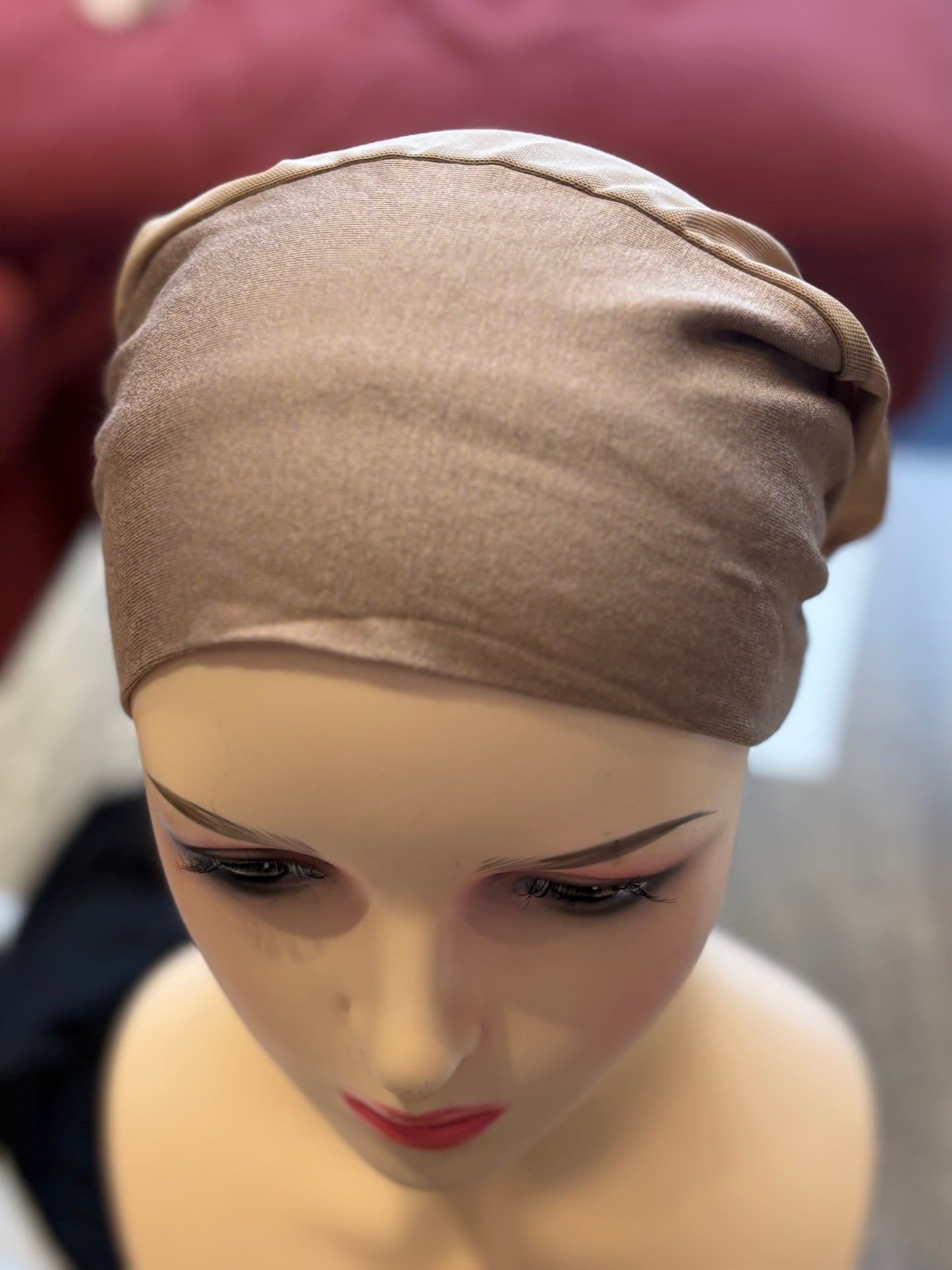 Tie back mesh undercap taupe GTA Canada-3