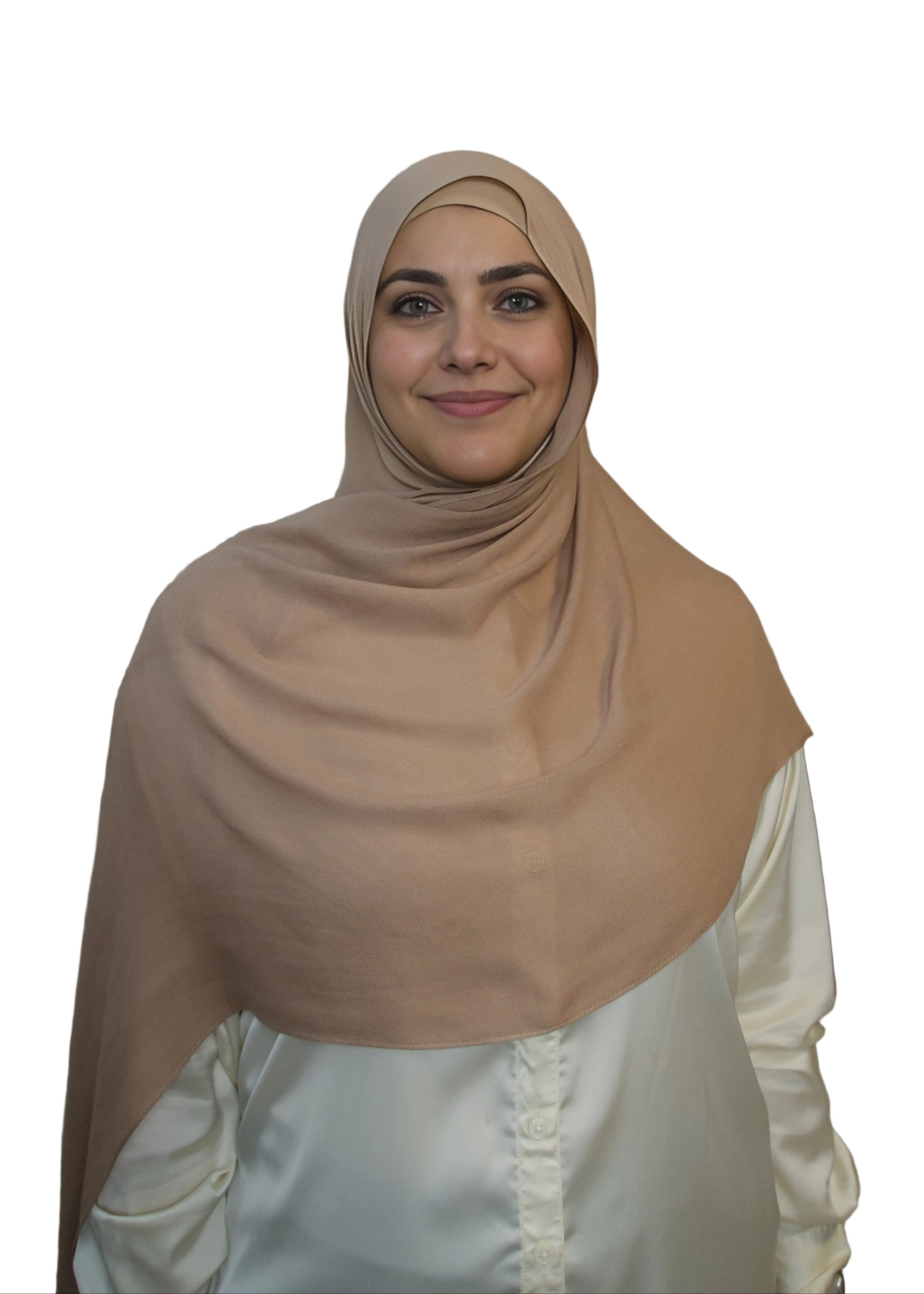 Beige premium modal hijab with soft lightweight fabric by Mya Hijabs in Canada, Mississauga